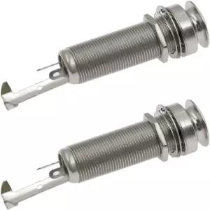 호르디온 2Pcs 1/4인치 스테레오 모노 엔드 핀 출력 잭 소켓 어쿠스틱 기타 베이스용
