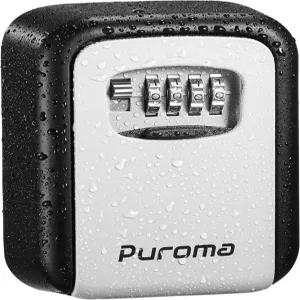 Puroma 보안 키 잠금 상자 4자리 조합 방수 보관 벽걸이 5개 집 특수 자동차 신분증 블랙 그레이