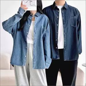 루즈핏 데님 3컬러 청남방 셔츠 긴팔 간절기 캐주얼 포켓 남녀공용