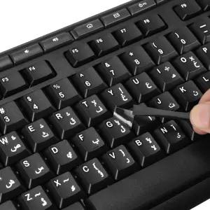 트위저가 있는 2PCS 아랍어 키보드 문자 스티커 - 교체 노트북 PC 데스크톱 테두리 없는 알파벳 필 오프