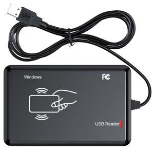 RFID 리더, Ajfwm 125KHz / 13.56Mhz 이중 주파수 스캐너 읽기 1326 가족 근접 카드 및 EM4100 ID IC NFC 접근 제어 시스템이 다시 작동합니다