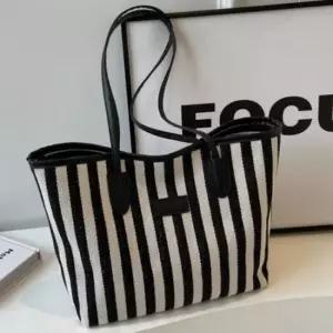 여자 핸드 쇼퍼백 캔버스백 가방 스트라이프 캔버스백 호보백 버킷백