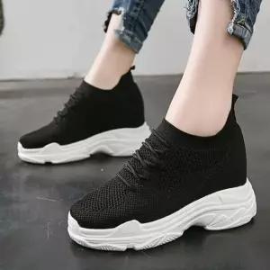 여성 7CM 속굽 매쉬 니트 삭스 키높이운동화 슬립온 키높이신발 가벼운운동화 여름운동화