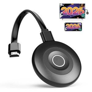 2026년 업그레이드된 4K 무선 디스플레이 어댑터, 플러그 앤 플레이, 스마트폰 태블릿 노트북 PC에서 HDTV / 모니터 프로젝터로 HDMI 동글 5G+2.4G 화면 미러링