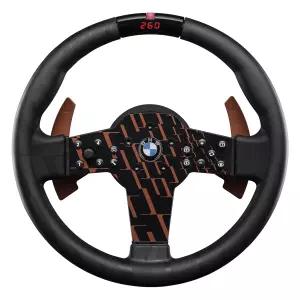 파나텍 심 레이싱 CSL 스티어링 휠 BMW 고무 그립 LED 디스플레이 RevStripe 메탈 시프터 패들 PC PS5