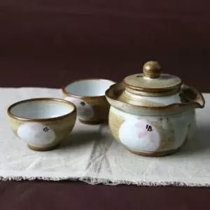 분청 왕벚꽃 여행다기 2인세트 다기세트 여행다기 예쁜잔