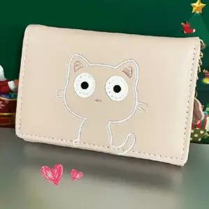 귀여운 고양이 캐릭터 3단 반지갑 학생 여성 미니지갑 고양이지갑 캐릭터지갑 반지갑