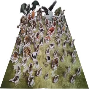 무료 리그 출판 드래곤베인 몬스터 스탠디 세트 - RPG 액세서리 64개의 풀 컬러 판지 캐릭터 테이블탑