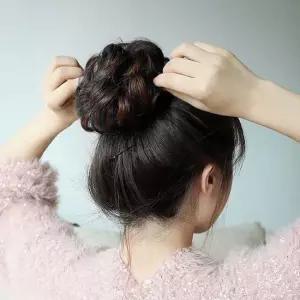올림머리 곱창가발 밴드 8p 블랙 브라운 똥머리밴드