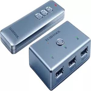 TUSDTOOL HDMI 스위치 3 in 1 Out 4K@60Hz 2.0 433M 리모컨 3포트 스위처 셀렉터 PS3/4 Xbox Roku TV