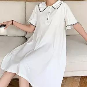 고품질 bns 퍼프 소매 디테일 원피스 임산부 데일리 꾸안꾸 임부 여성원피스 카라원피스 WFLWQY2