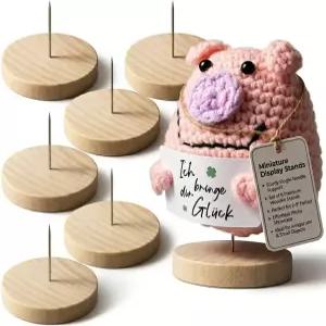 호모요요 6세트 크로셰 스탠드 인형 동물 액션 피규어를 위한 미니 나무 금속 쇼케이스 지지 브래킷