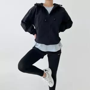 여자 고프코어 스포츠 스트링 후드 바람막이