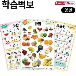 [하프클럽/브이와이]벽보 공룡 학습 숫자벽보 영어 양면