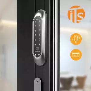 [무료설치] 프레임2 카드키4개+번호키 폭이좁은 샤시문 디지털 도어락 세이