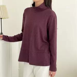 [시즌오프]기모 목티 폴라 루즈핏 겨울 진초록 티셔츠_5