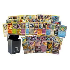 전설적인 울트라 레어 카드 번들 3종이 포함된 포켓몬 호환 100장 로트 - Dan123yal 덱 박스 포함