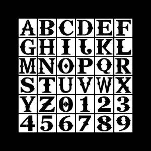 스텐실 알파벳 숫자 도안 도장 6size