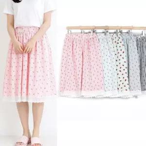 투엘 여름 373.체리 스트라이프 레이스 7부바지 밴딩바지 잠옷