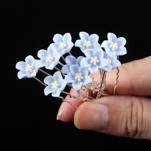 플라워 비녀 꽃비녀 꽃뒤꽂이 코사지 한복머리 올림머리 웨딩헤어 혼주장신구 머리장식 꽃핀