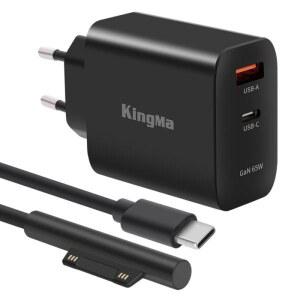 KINGMA 서피스 프로 노트북 어댑터 휴대용 GAN GO 전원 65W 여행용 충전기
