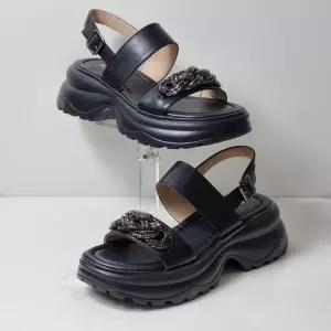 [탠디]X26032SB3 여성 6cm 통굽 플랫폼 샌들 키높이 체인 장식 데일리 캐주얼 슈즈