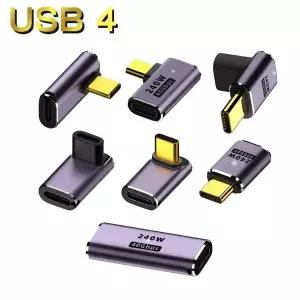 [호환] USB4 OTG C 타입-C 썬더볼트 3 익스텐션 케이블 어댑터, L 스타일 수-암-암, 휴대폰 노트북 PC용, 4