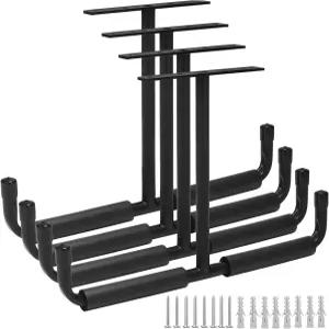 라이히텐 4개 업그레이드된 오버헤드 차고 보관 랙 내구성 있는 천장 목재 사다리 스키 도구 자전거 타이어
