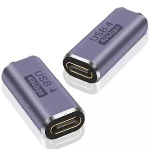 [호환] USB C 암-암 커플러 익스텐더 8K 비디오 100W USB4 케이블 Thunderbolt 4 40Gbps 3.2 OTG 어댑터 용