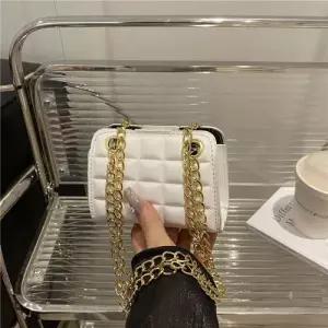 야무치 여친 빈티지 체크 숄더 미니백 스퀘어백 체인백 데일리룩 엠보 가방 캐쥬얼 KUK5