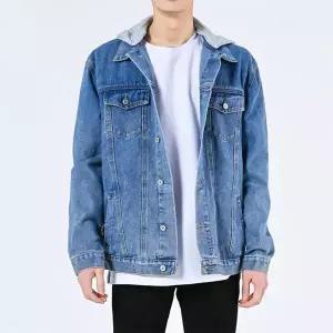 [하프클럽/옷자락]남자 후드 데일리 캐주얼 데님 청자켓