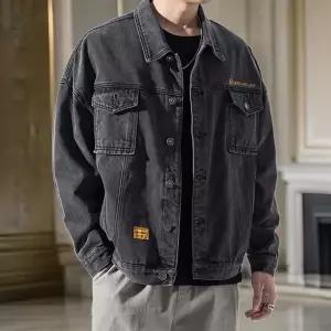 [하프클럽/옷자락]남자 레터링 자수 봄 데님 빅사이즈 청자켓