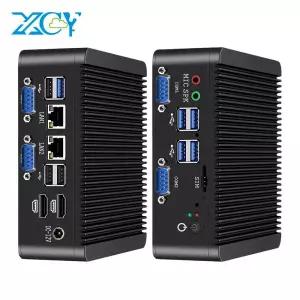 XCY 팬리스 미니 PC 인텔 펜티엄 J5005 DDR4 M.2 SSD RS232485 2개 LAN GPIO mPCIE 4G LTE 8개 USB LVDS HD