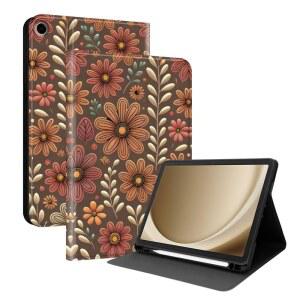 삼성 갤럭시 탭 A7 라이트 8 7 SMT220 / T225 (모티프: 플라워 클러스터) 프리미엄 가죽 플립 케이스 패턴과 호환되는 일반 케이스