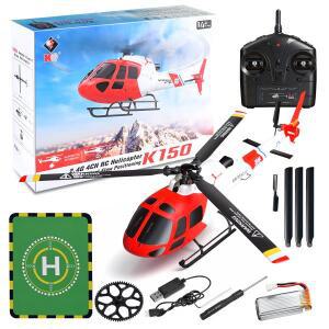 K150 RC 헬리콥터 2.4G 4채널 6축 플라이바리스 AS350 공중 구조 RC 비행기 고도 유지 광학 흐름 헬리콥터