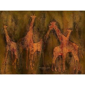 아프리카의 카발라리스 분위기-기린 벽 데칼 36인치 x48