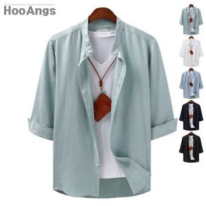 7부 린넨 베이직 차이나 셔츠 시원한 쿨 간절기 여름 남방