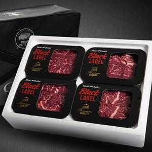 미트아울렛 소고기 정육 블랙앵거스 스테이크용 선물세트 1.2kg