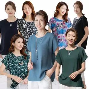 우일 여성 여름 인견 반팔 가오리티셔츠 마담 중년 아줌마 엄마옷 상의