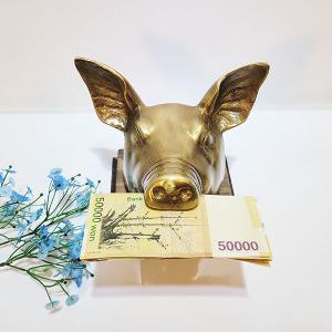 고사상 고사머리 돼지 개업식 개업돼지 모형 조각상 조각품 동 브론즈