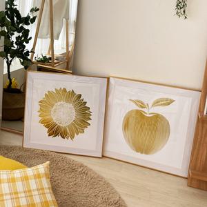 해바라기액자 대형황금사과그림 거실 현관 풍수지리 골드 인테리어 복 돈 들어오는 사진 집들이 개업 선물