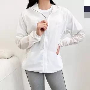 [제이스코] 여성 후드 바람막이점퍼 스트링 후드집업 빅사이즈 경량 여름바람막이