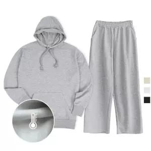 [폴앤폴]베이직 기모 오버핏 후드 밴딩 트레이닝 세트 원마일웨어