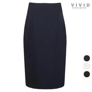 여성 심플베이직 H라인 미디 정장 스커트