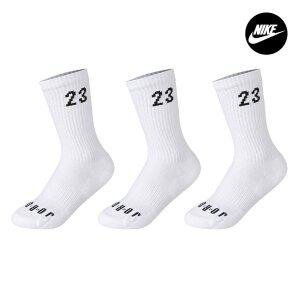 [나이키][나이키 골프양말]나이키 조던 에센셜 크루  긴 양말 3팩 세트 화이트 DA5718-100