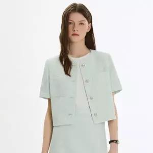 [롯데백화점]시스티나 반팔 트위드 라운드넥 자켓 AWWJKP21710-JS