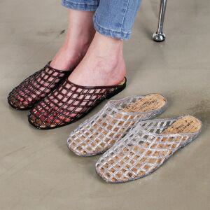 비오는날 여성 아쿠아 그물 네트 젤리 뮬 샌들 슬리퍼