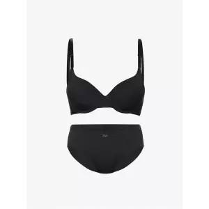 [휠라] 썸머 에어로쿨 블랙 와이어 브라 세트 (FI4BAG2651FBLK_SKU)