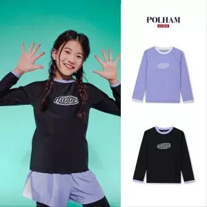 [폴햄키즈]여아) 배색 래쉬가드 긴팔티_CC