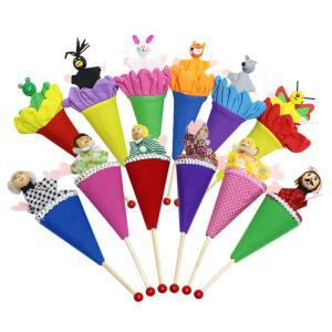 헝겊교구 역할놀이 막대 가족 동물인형 12종 유치원